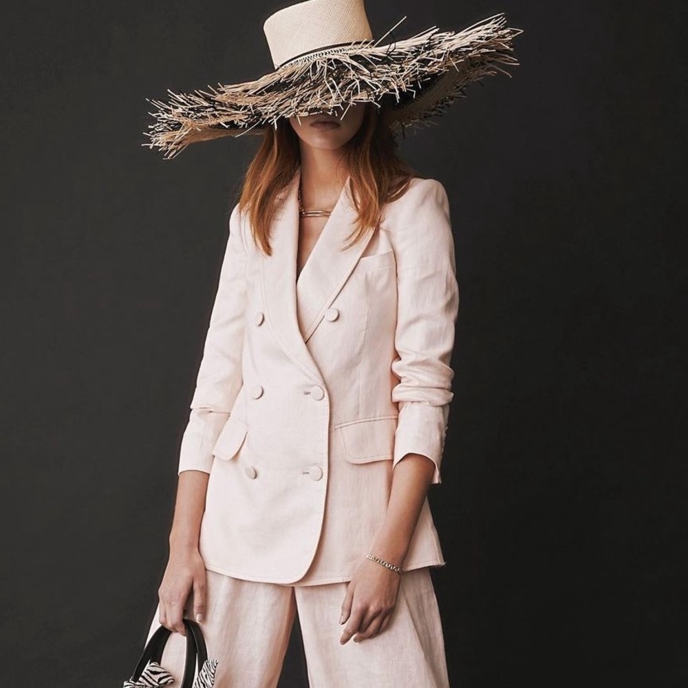 Zimmermann blazer in size 2/4 pale pink linen.